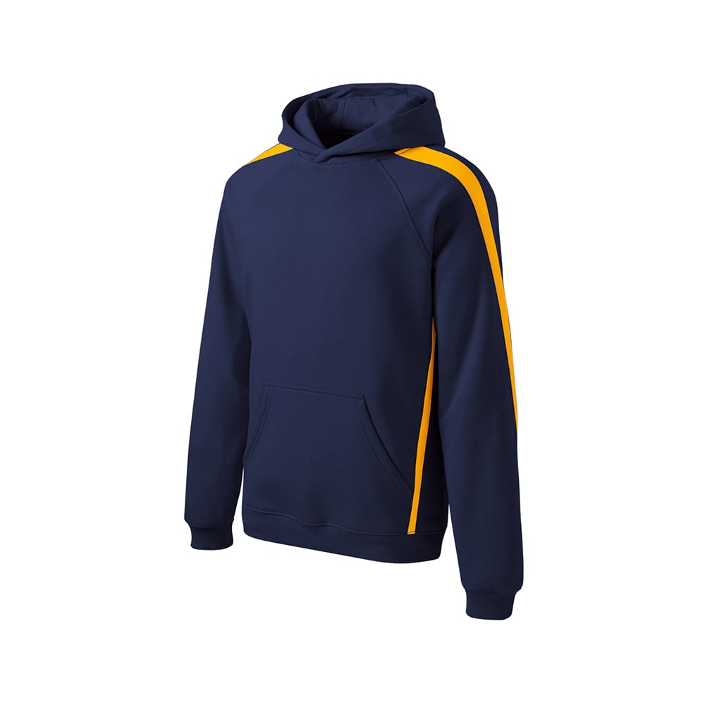 Sport - Tek ST265 Raglan Hooded Pullover Sweatshirt with Sleeve Stripe - Gorvex.com