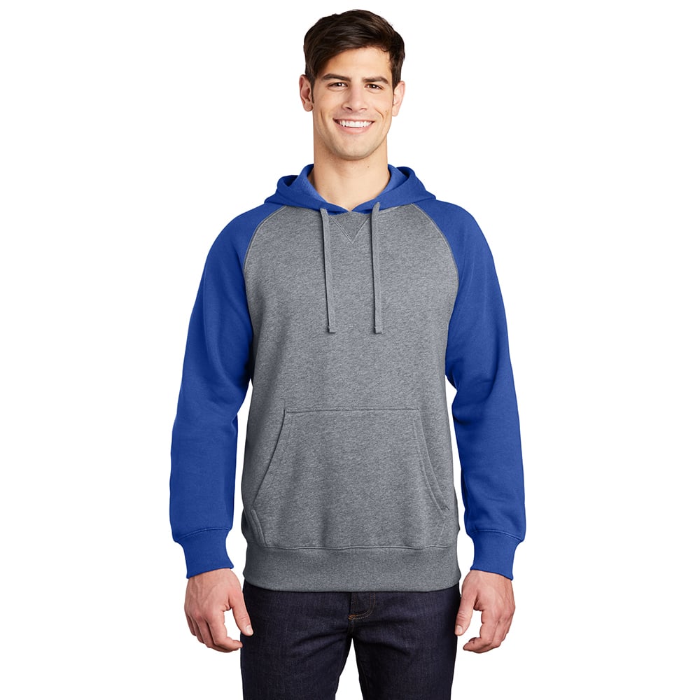 Sport - Tek ST267 Raglan Hooded Pullover Sweatshirt with Contrast Sleeve - Gorvex.com