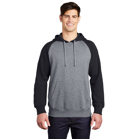 Sport - Tek ST267 Raglan Hooded Pullover Sweatshirt with Contrast Sleeve - Gorvex.com