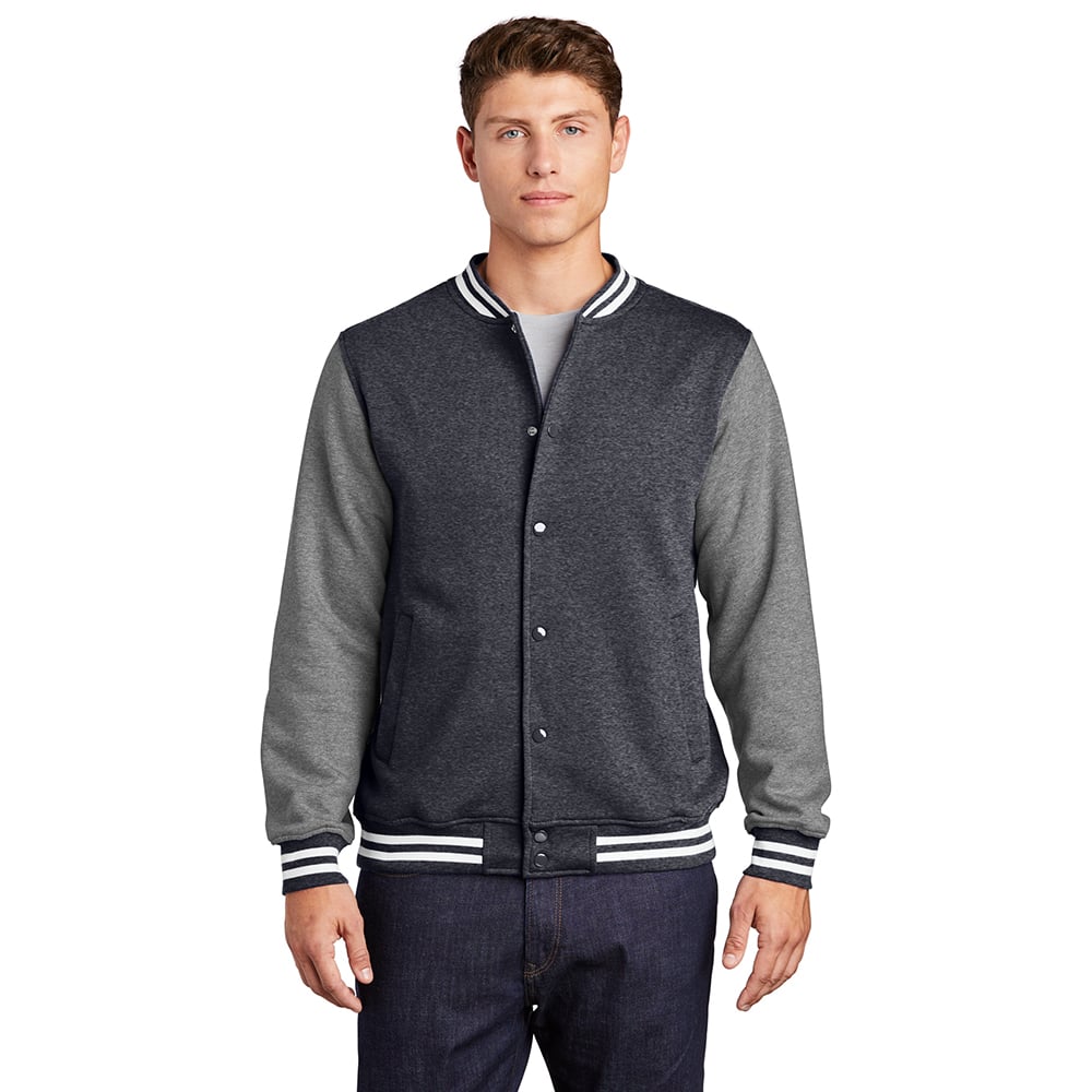 Sport - Tek ST270 Fleece Letterman Jacket with Front Slash Pockets - Gorvex.com