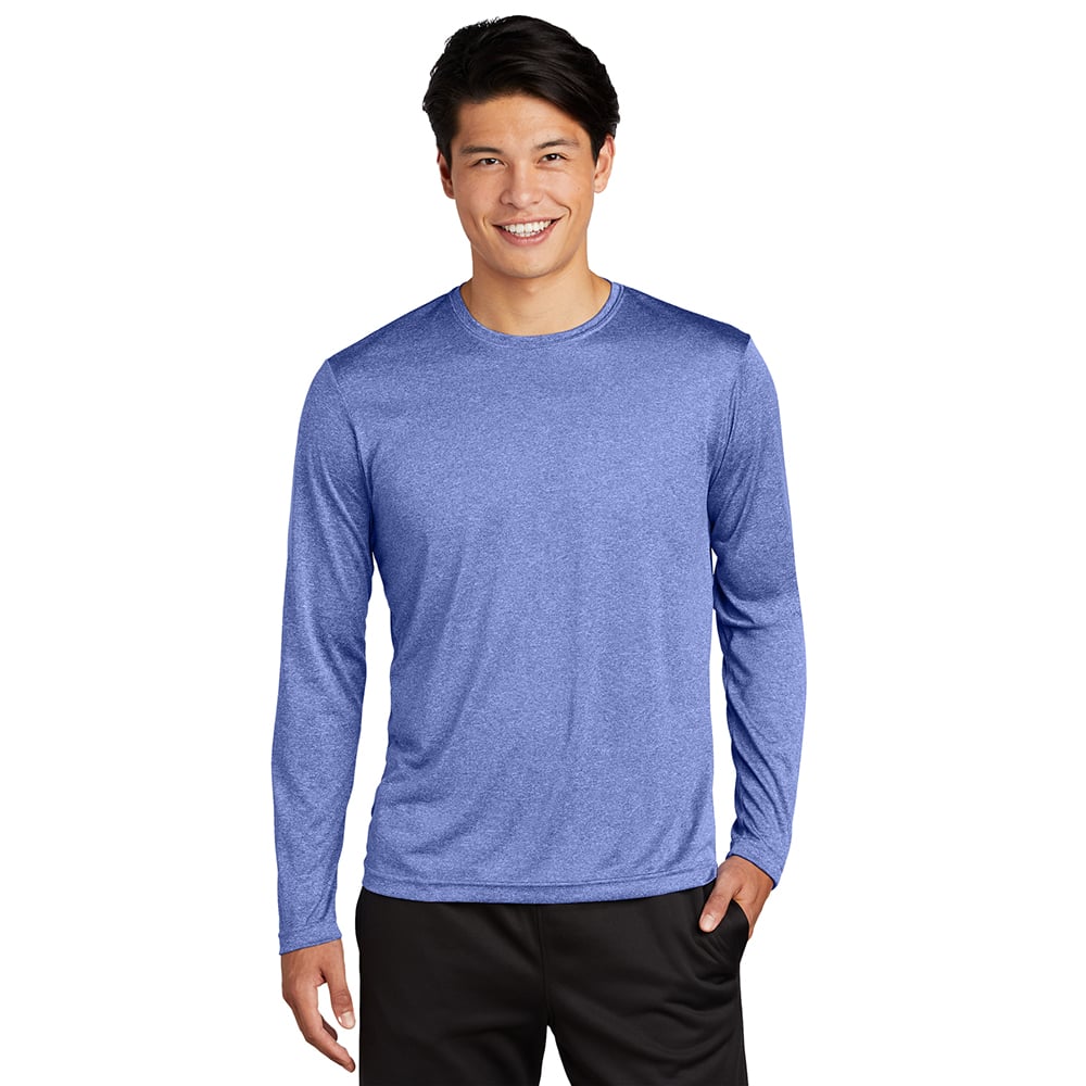 Sport - Tek ST360LS Heather Contender Long Sleeve Crew Neck Tee - Gorvex.com