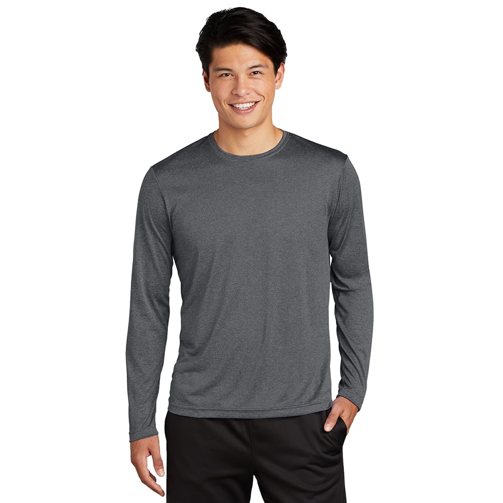 Sport - Tek ST360LS Heather Contender Long Sleeve Crew Neck Tee - Gorvex.com