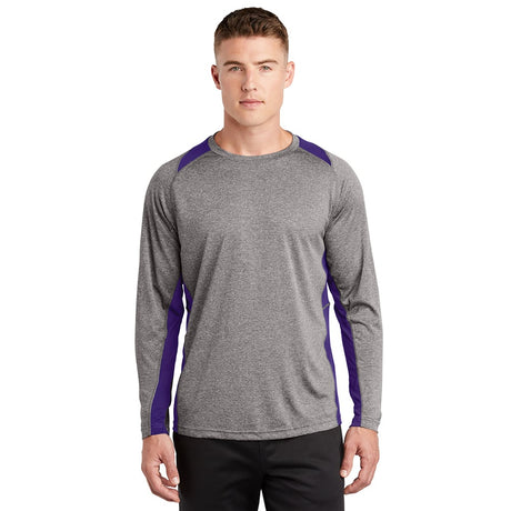 Sport - Tek ST361LS Contender Two - Tone Heather Long Sleeve T-Shirt - Gorvex.com