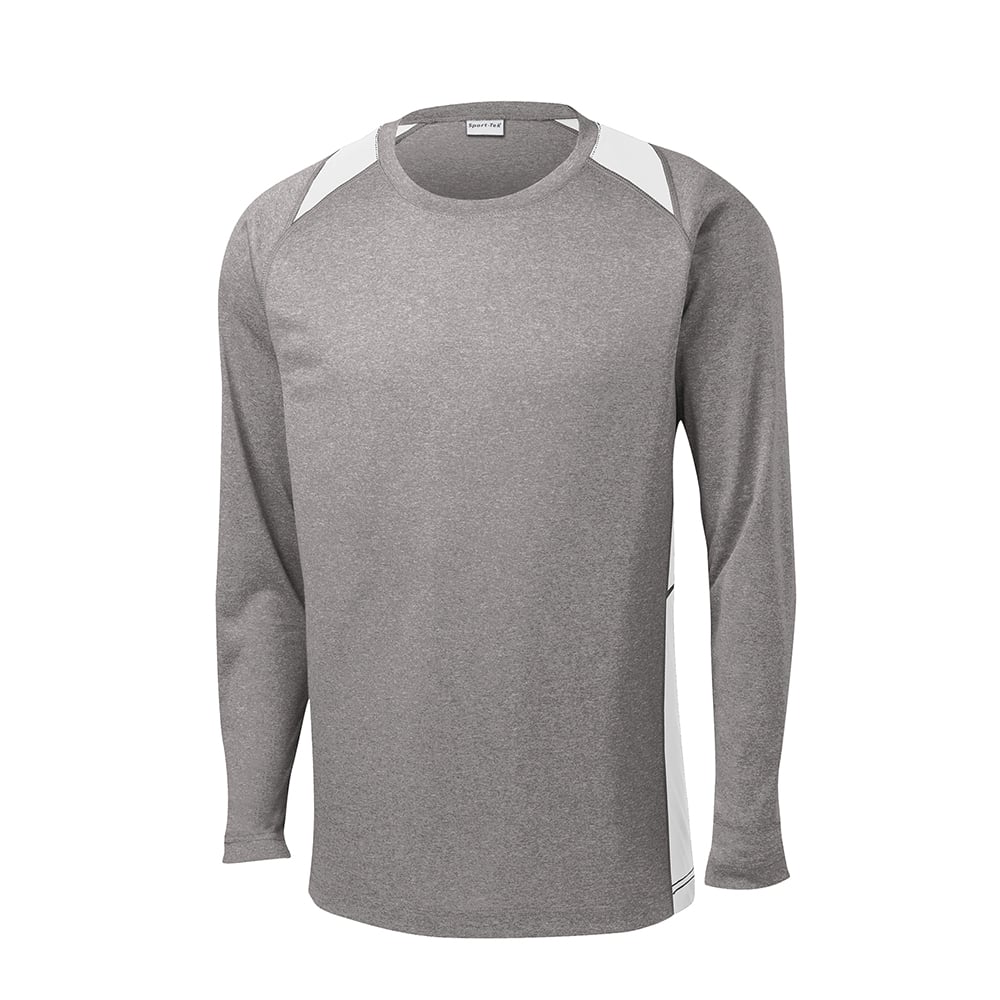 Sport - Tek ST361LS Contender Two - Tone Heather Long Sleeve T-Shirt - Gorvex.com