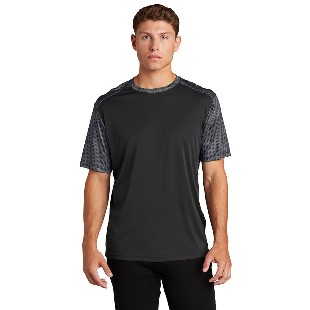 Sport - Tek ST371 CamoHex Two - Tone Crew Neck T-Shirt - Gorvex.com