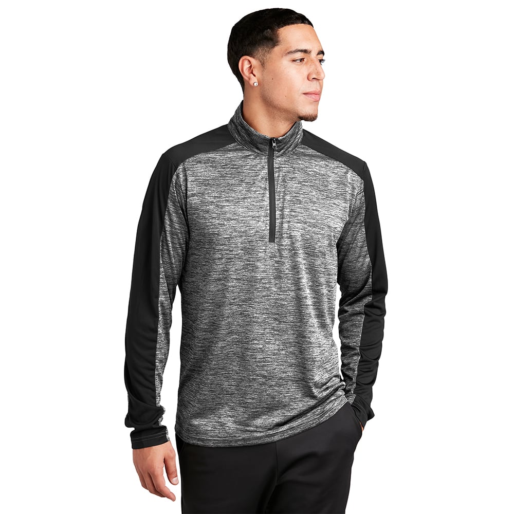 Sport - Tek ST397 PosiCharge Two - Tone Electric Heather 1/4 Zip Pullover - Gorvex.com