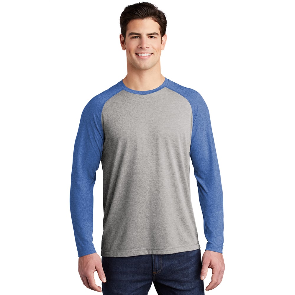 Sport - Tek ST400LS PosiCharge Tri - Blend Long Sleeve Raglan T-Shirt - Gorvex.com