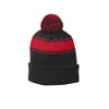 Sport - Tek STC28 Two - toned Pom Pom Stripe Beanie - Gorvex.com