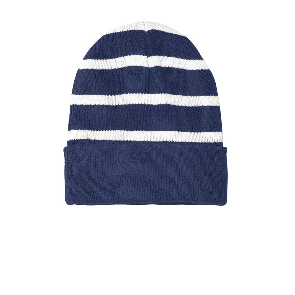 Sport - Tek STC31 Striped Beanie with Solid Band - Gorvex.com