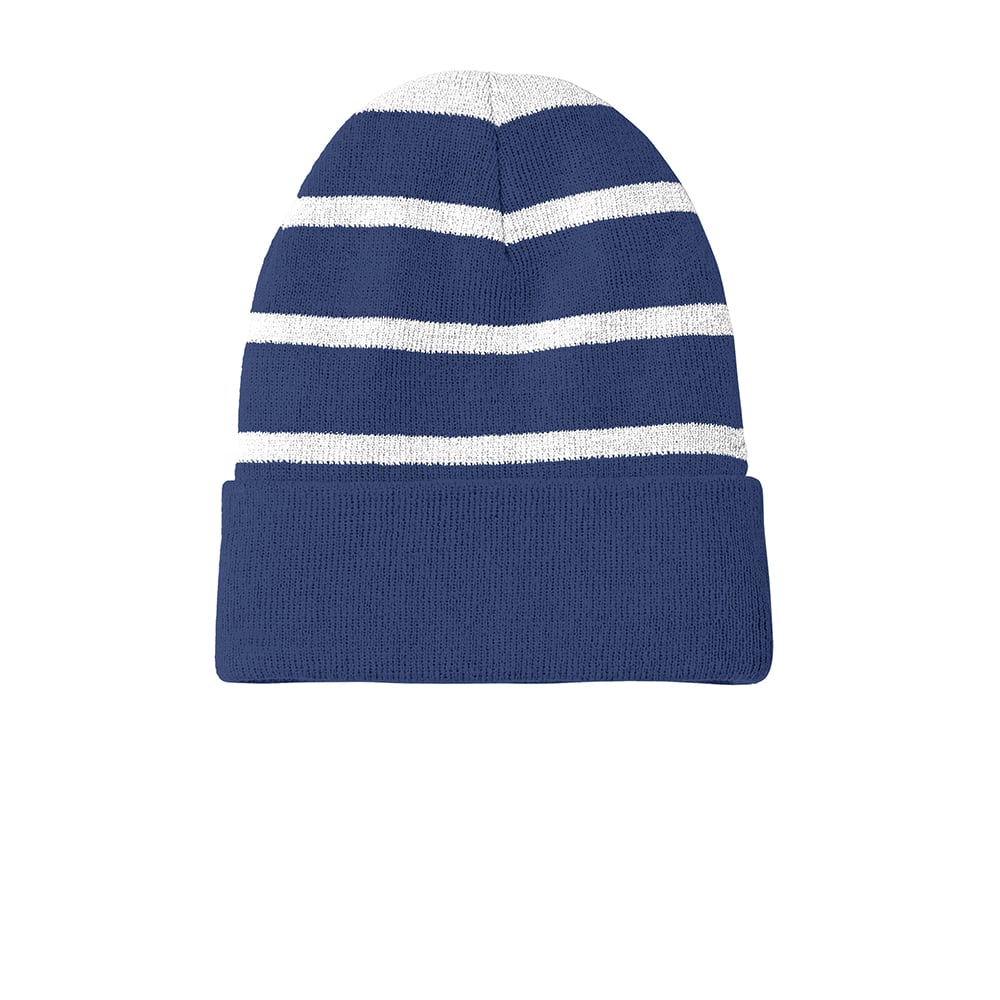 Sport - Tek STC31 Striped Beanie with Solid Band - Gorvex.com