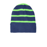 Sport - Tek STC31 Striped Beanie with Solid Band - Gorvex.com