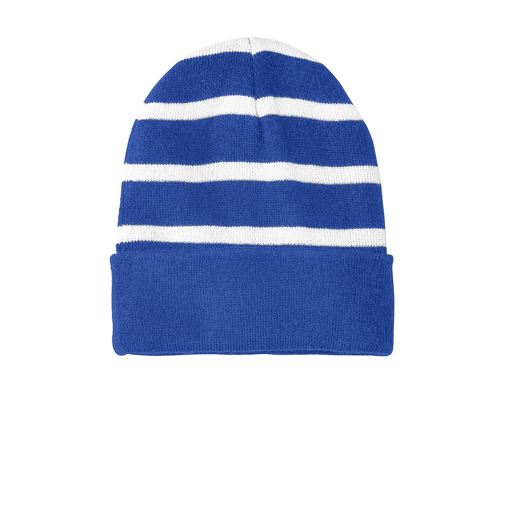 Sport - Tek STC31 Striped Beanie with Solid Band - Gorvex.com