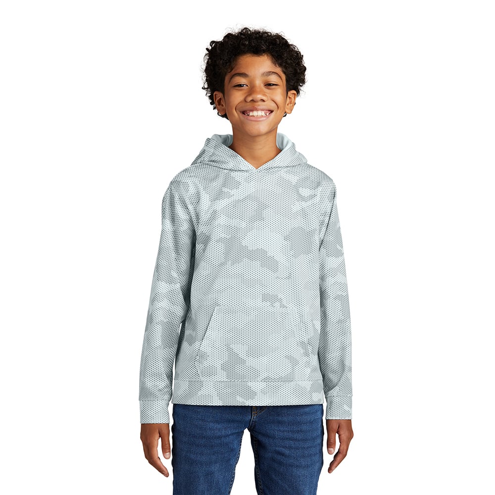 Sport - Tek YST240 Youth Sport - Wick CamoHex Fleece Hooded Pullover - Gorvex.com