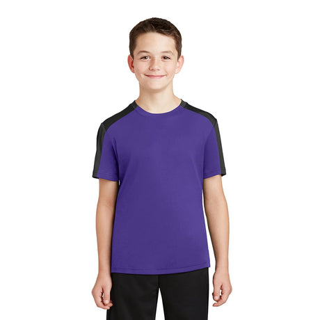 Sport - Tek YST354 Youth PosiCharge Competitor Sleeve - Blocked T-Shirt - Gorvex.com