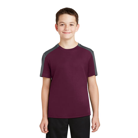 Sport - Tek YST354 Youth PosiCharge Competitor Sleeve - Blocked T-Shirt - Gorvex.com