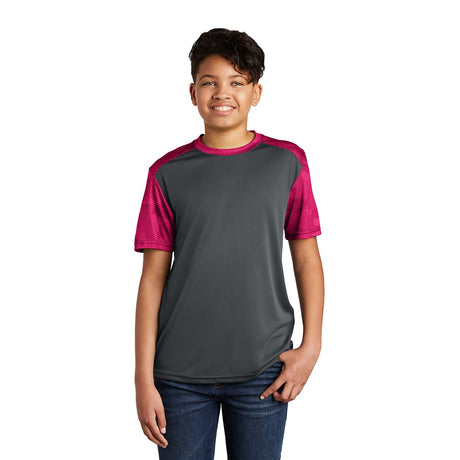 Sport - Tek YST371 Youth CamoHex Colorblock T-Shirt - Gorvex.com