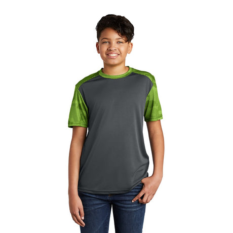 Sport - Tek YST371 Youth CamoHex Colorblock T-Shirt - Gorvex.com