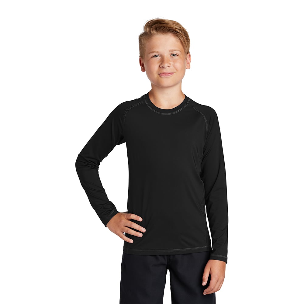 Sport - Tek YST470LS Youth Raglan Long Sleeve Rashguard T-Shirt - Gorvex.com