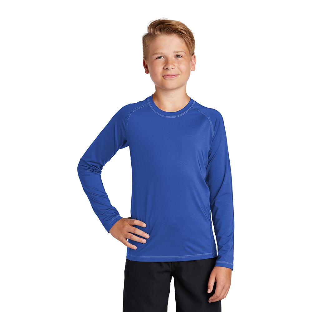 Sport - Tek YST470LS Youth Raglan Long Sleeve Rashguard T-Shirt - Gorvex.com