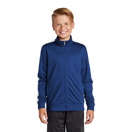 Sport - Tek YST94 Youth Tricot Track Jacket with Front Pockets - Gorvex.com