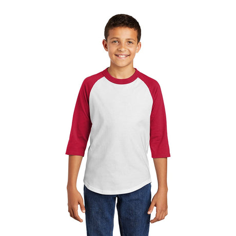 Sport - Tek YT200 Youth Colorblock Quarter Sleeve Raglan Jersey - Gorvex.com