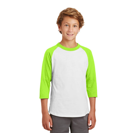 Sport - Tek YT200 Youth Colorblock Quarter Sleeve Raglan Jersey - Gorvex.com