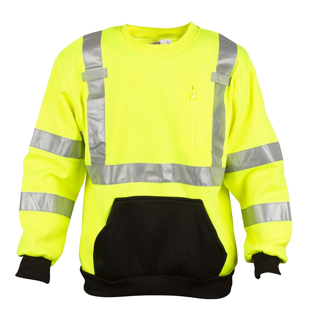 Cor-Brite™ Class 3 Crew Neck Sweatshirt with Stitched Reflective Tape