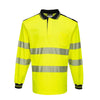 Portwest T184 PW3 Long Sleeve Hi Vis Polo Shirt with Segmented Tape