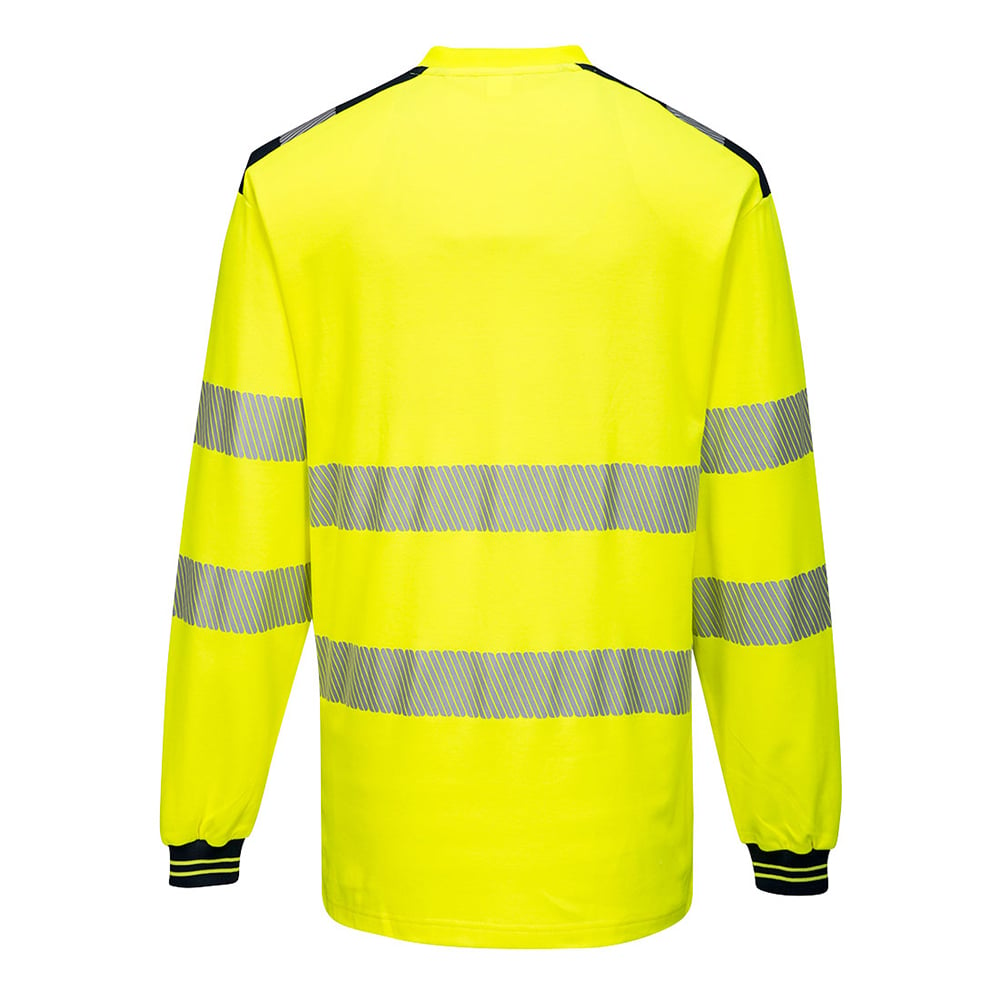 Portwest T185 PW3 Hi Vis Long Sleeve T Shirt with Segmented Tape