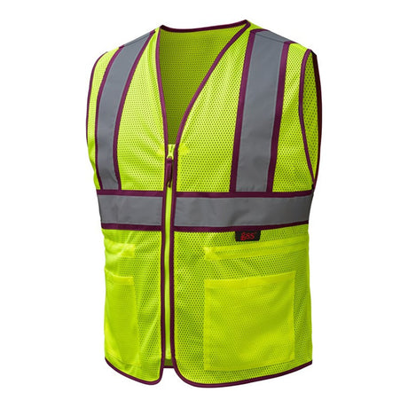 Two - Tone Mesh Ladies' Safety Vest with Adjustable Waist - Gorvex.com