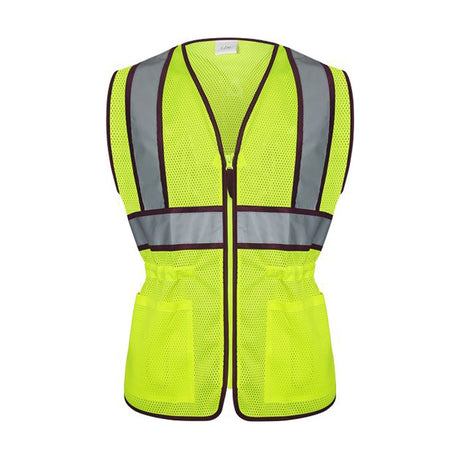 Two - Tone Mesh Ladies' Safety Vest with Adjustable Waist - Gorvex.com