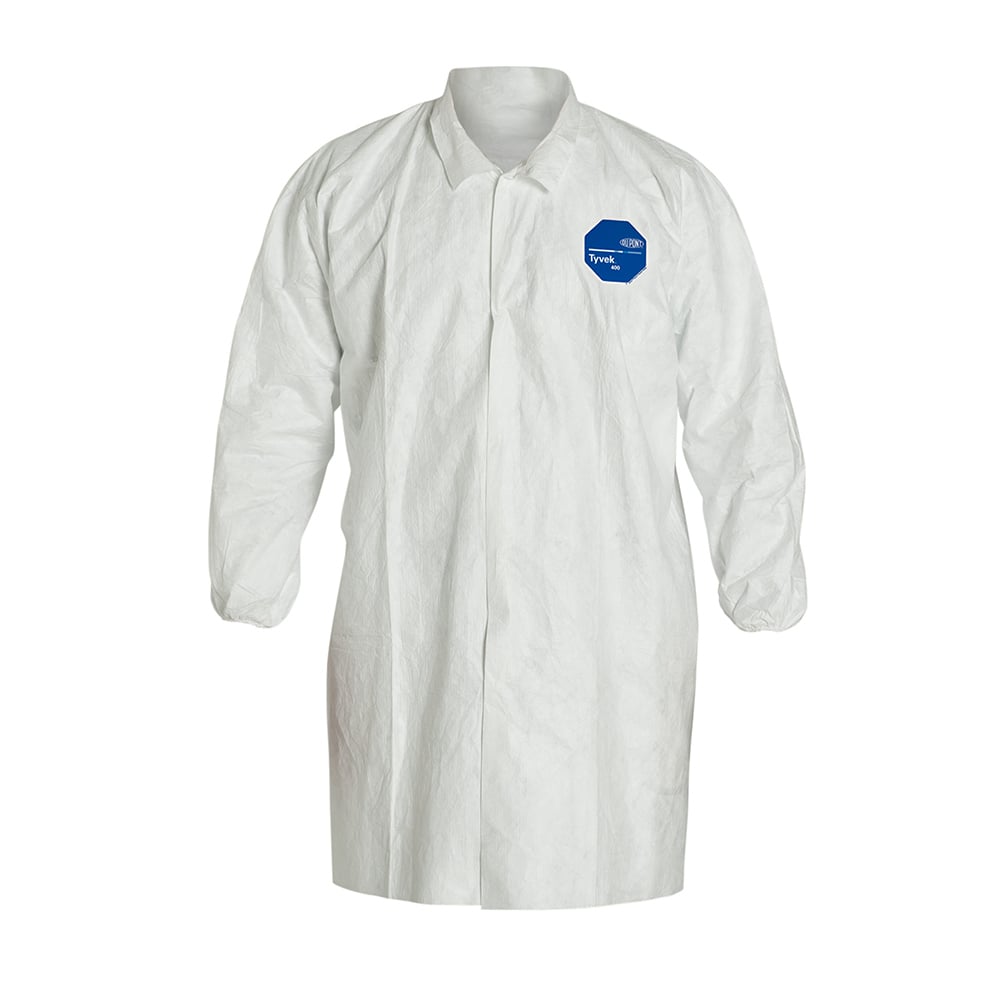 TY211S Tyvek® 400 Lab Coat Frock - Knee Length (S - 6XL), 1 case (30 pieces) - Gorvex.com