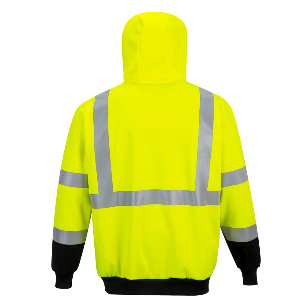 Portwest UB315 Hi Vis Two-Toned Zipped Hoodie with Oversized Pockets