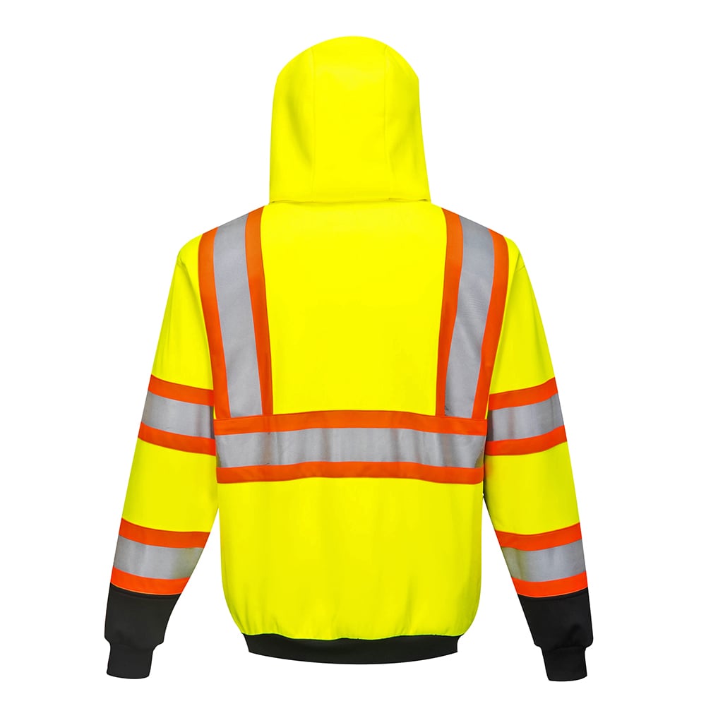 Portwest UB316 Kansas Hi Vis Zipped Hoodie with Contrasting Tape