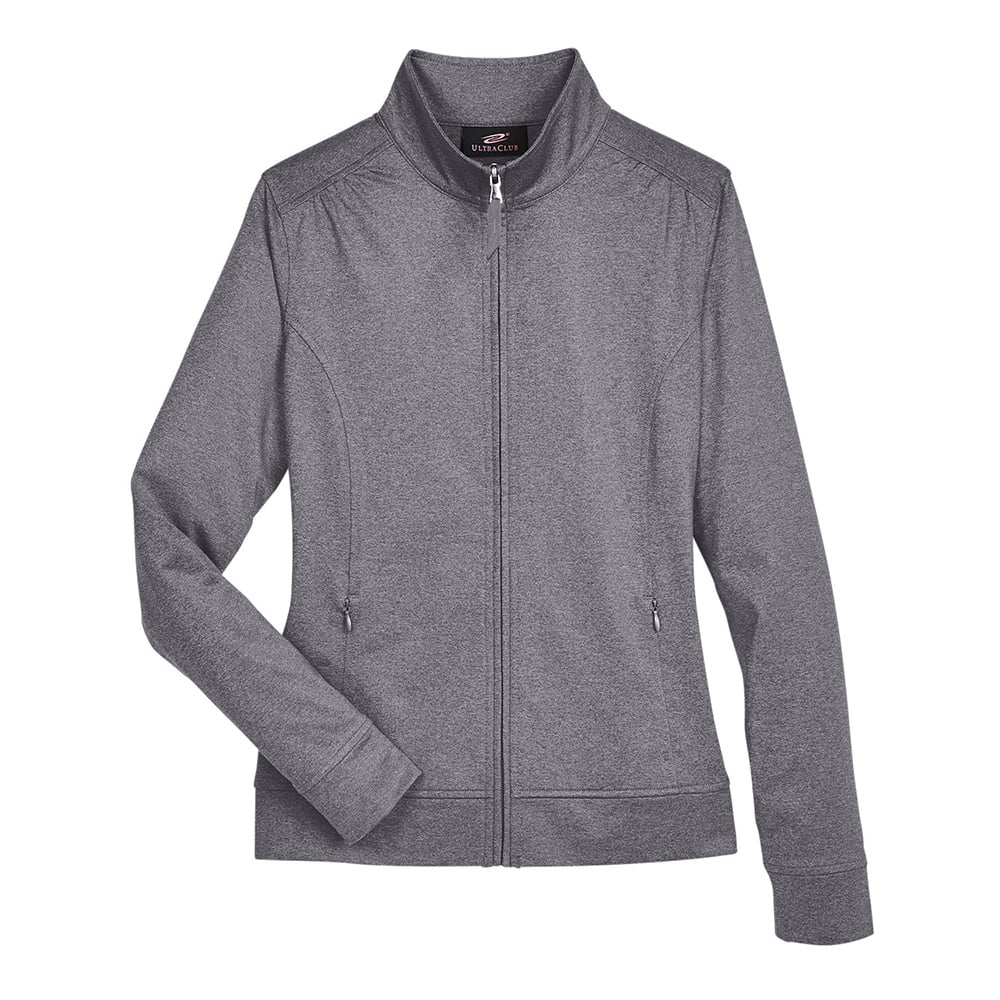 UltraClub UC400W Ladies' Navigator Heather Full-Zip Pullover