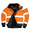 Portwest UC465 Hi Vis Contrast Bomber Jacket with Knitted Waistband