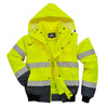 Portwest UC465 Hi Vis Contrast Bomber Jacket with Knitted Waistband