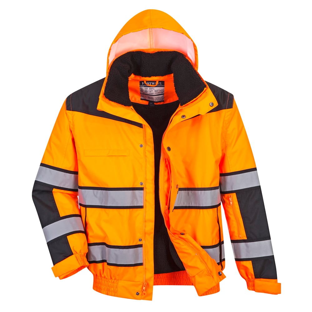 Portwest UC466 Hi Vis Classic Bomber Jacket with Elasticated Waistband