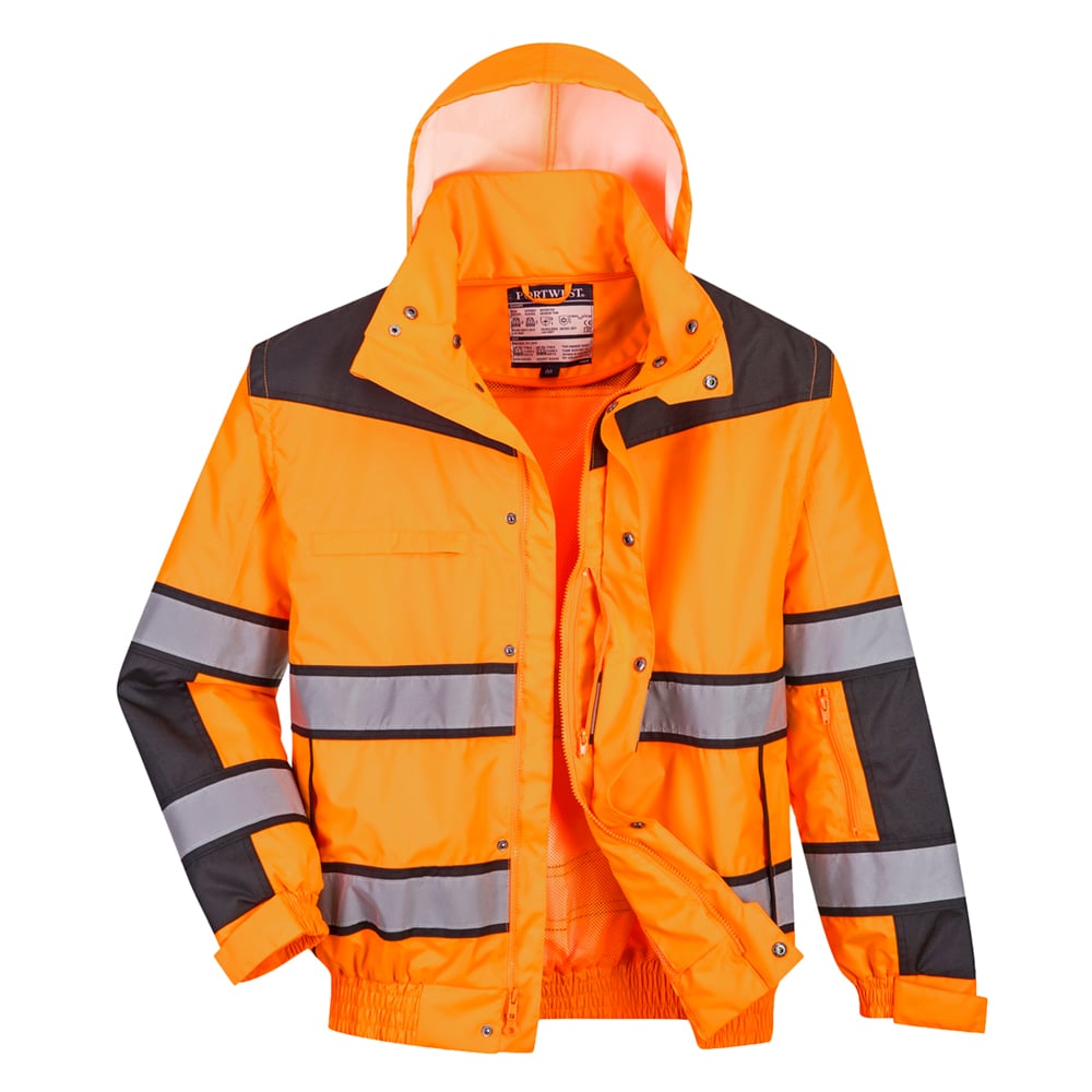 Portwest UC466 Hi Vis Classic Bomber Jacket with Elasticated Waistband