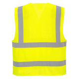 Portwest UC494 Hi Vis Solid/Mesh Vest Economy with Hook & Loop Closure