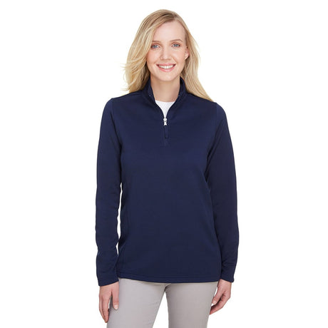 UltraClub UC792W Ladies' Coastal Pique Fleece Quarter-Zip Pullover