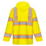 Portwest UH400 Hi-Vis Waterproof Rain Jacket with Contrast Tape