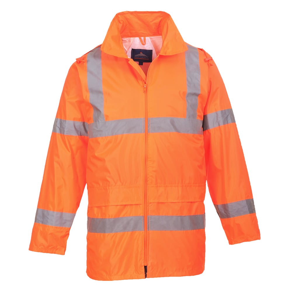 Portwest UH440 Hi Vis Rain Jacket with Vented Back Yoke and Eyelets