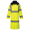 Portwest UH447 Class 3 Hi Vis Reversible Rain Coat with Segmented Tapes