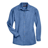 UltraClub 8966 Ladies' Long Sleeve Cypress Denim Shirt - Gorvex.com