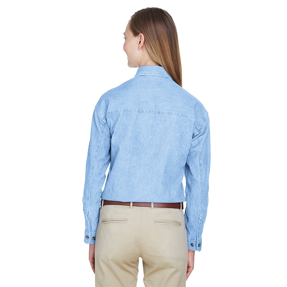 UltraClub 8966 Ladies' Long Sleeve Cypress Denim Shirt - Gorvex.com