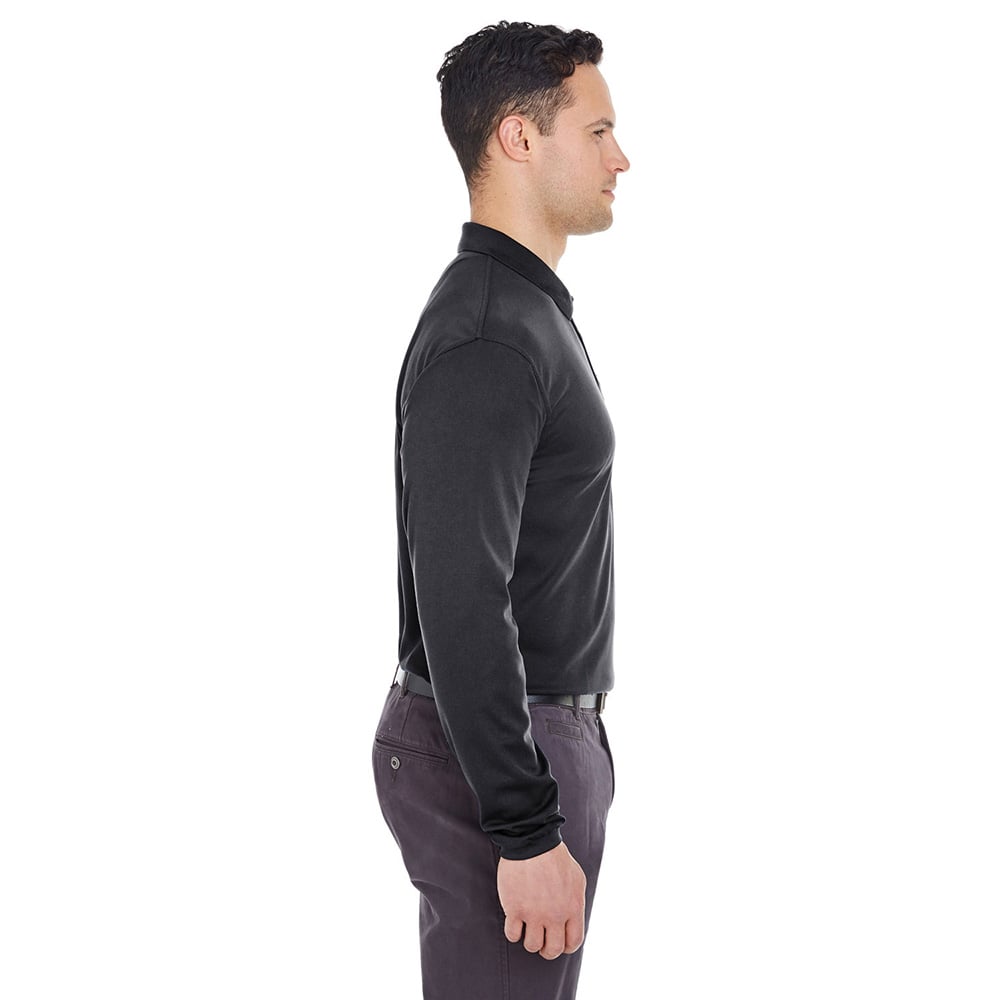 UltraClub Cool & Dry 8210LS Long - Sleeve Mesh® Piqué Polo - Gorvex.com