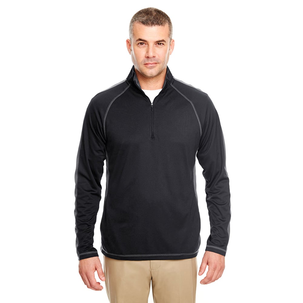 UltraClub Cool & Dry 8398 Men's 1/4 Zip Pullover with Sleeve Panels - Gorvex.com