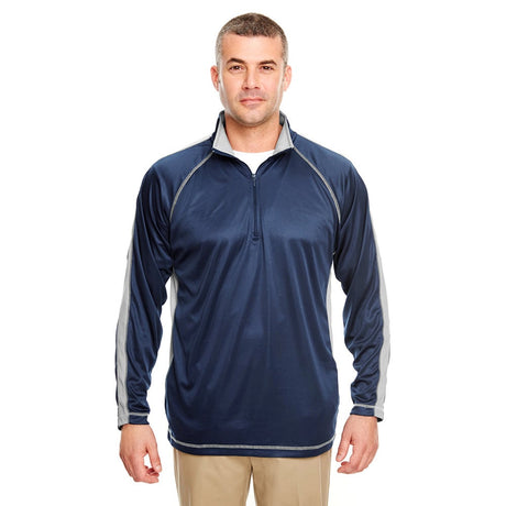 UltraClub Cool & Dry 8398 Men's 1/4 Zip Pullover with Sleeve Panels - Gorvex.com