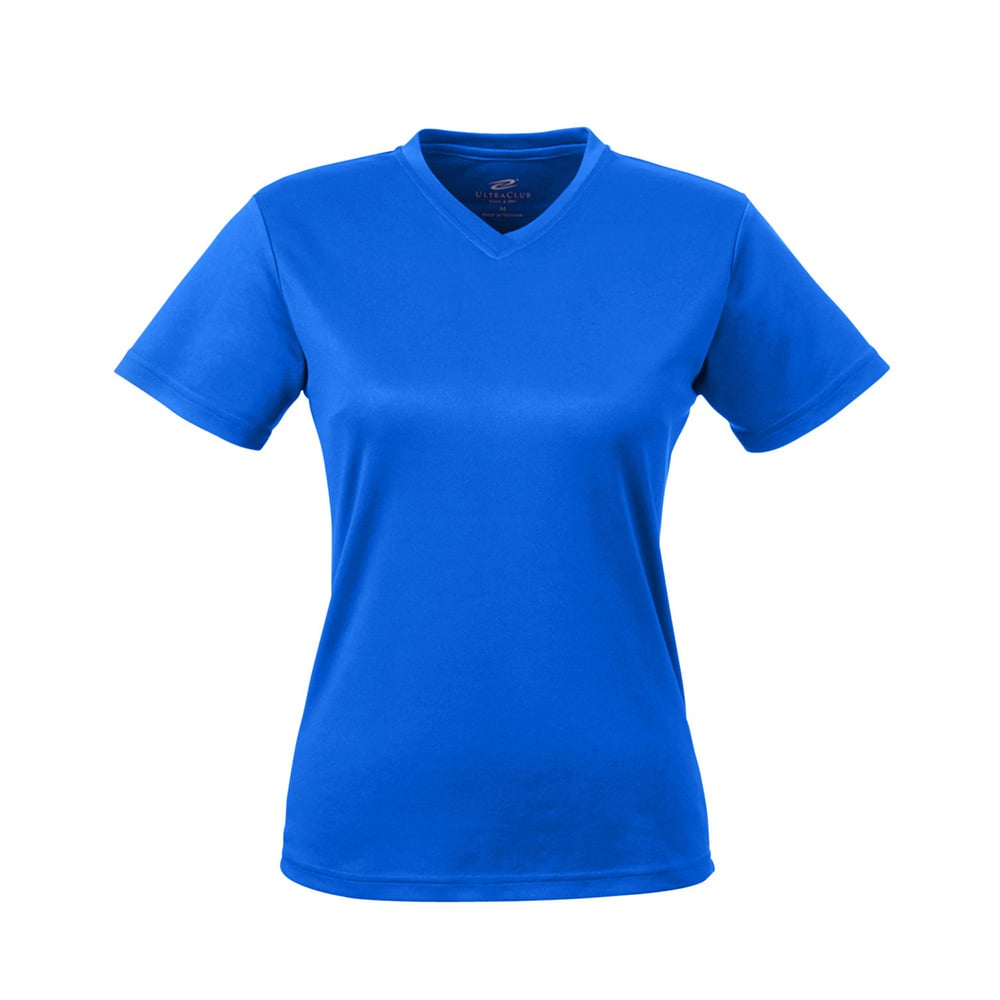 UltraClub Cool & Dry 8400L Ladies' Sport V - Neck T-Shirt - Gorvex.com